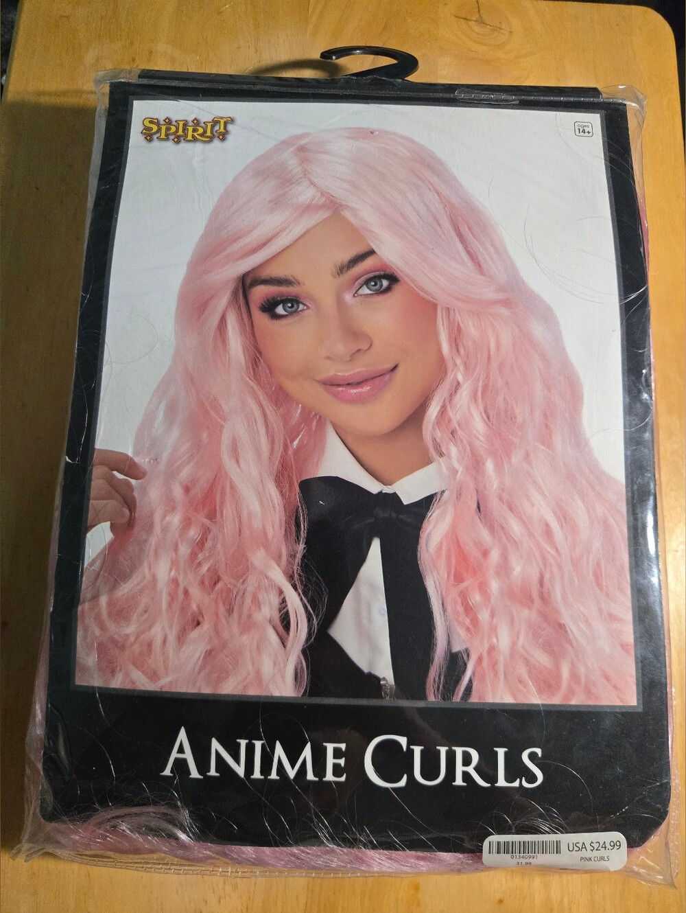 Spirit Pink Hair Wig Anime Curls Halloween Costume